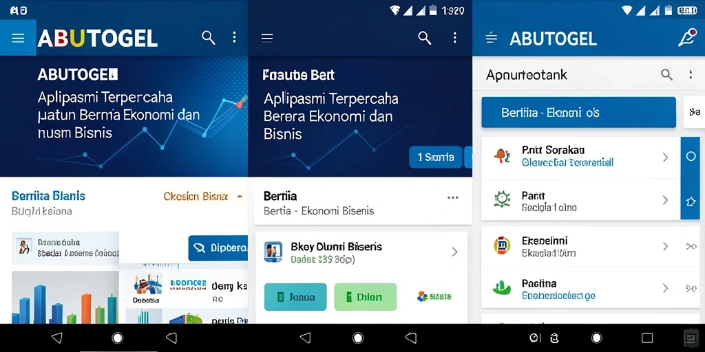 Antarmuka ABUTOGEL yang menarik dan informatif untuk berita ekonomi.