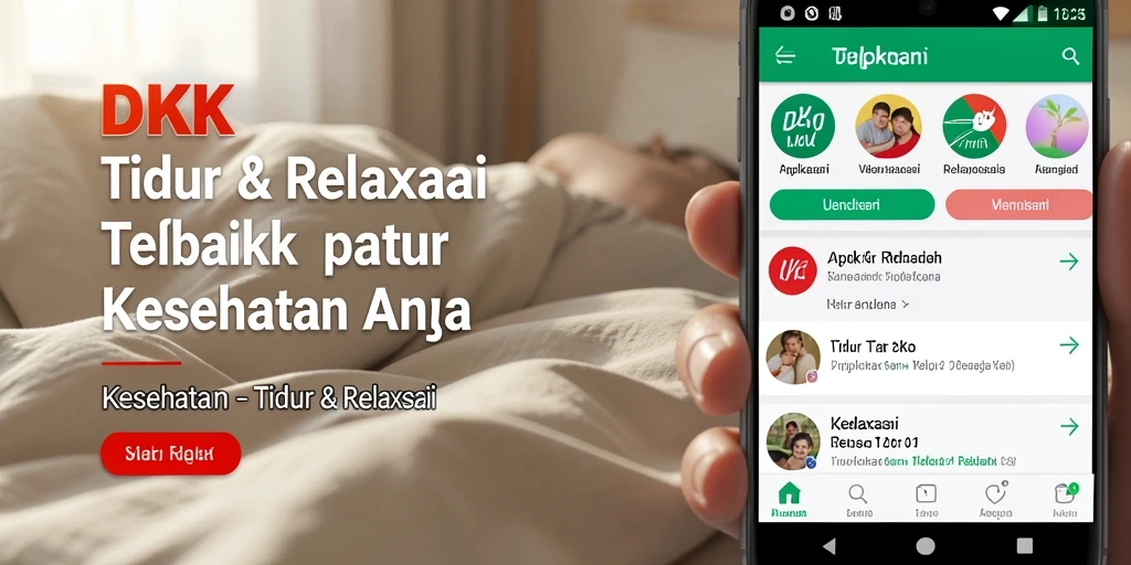 Tampilan antarmuka DKK yang menenangkan untuk membantu tidur lebih baik.
