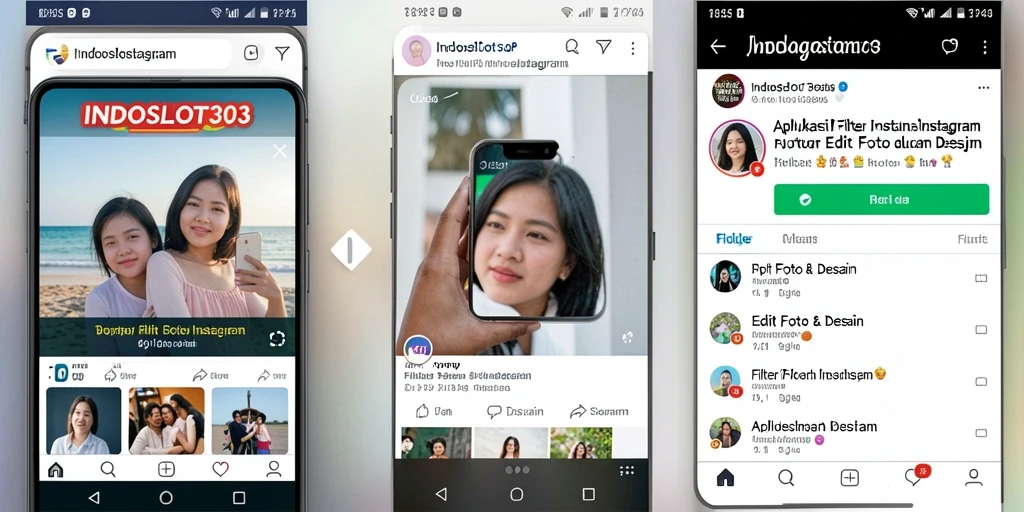 Antarmuka menarik dari aplikasi Filter Instagram INDOSLOT303.