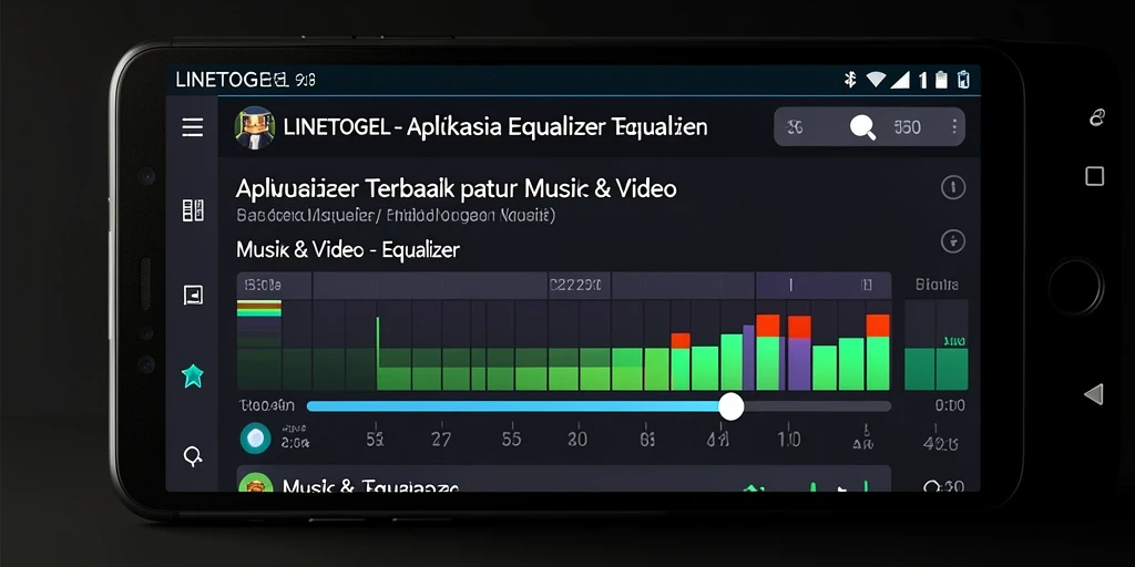 Antarmuka aplikasi LINETOGEL yang menarik dengan fitur Equalizer.