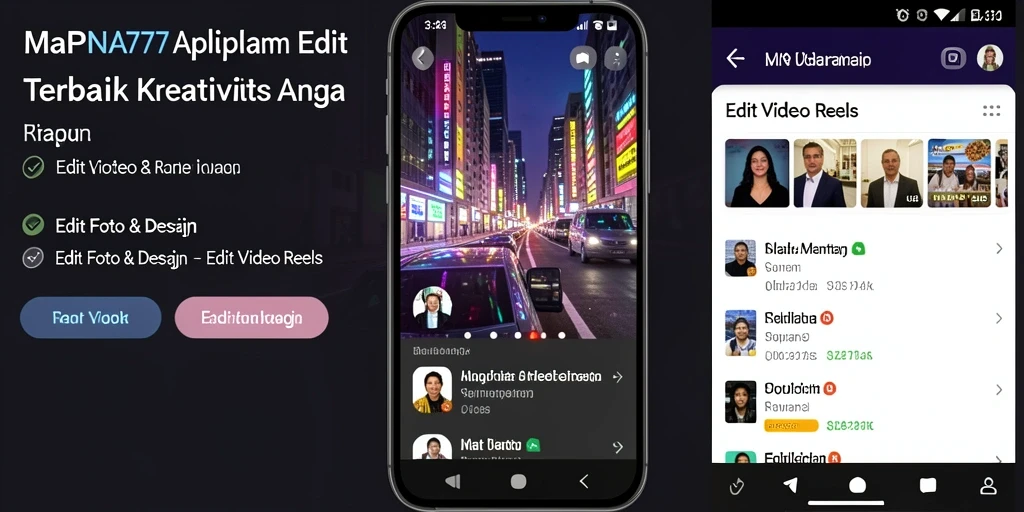 Screenshot MAPNA777 menampilkan antarmuka pengeditan video reels yang intuitif.