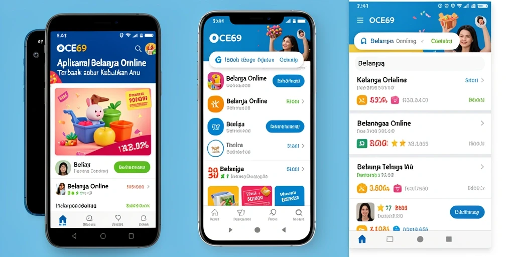 Tampilan antarmuka utama OCE69 yang menarik untuk belanja online.