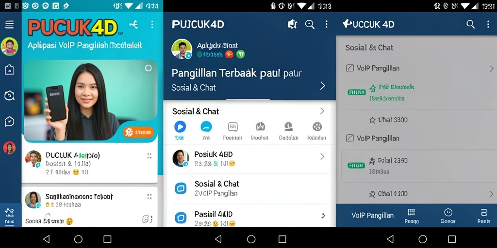 Antarmuka aplikasi <strong>PUCUK4D</strong> untuk panggilan VoIP yang mudah digunakan.