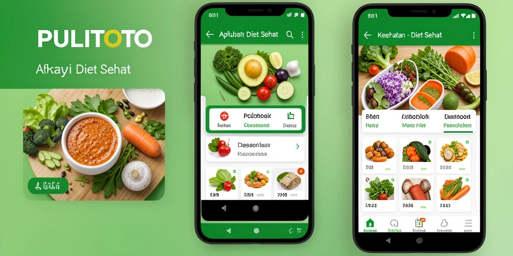 Antarmuka PULITOTO yang menarik dan mudah digunakan untuk Diet Sehat.