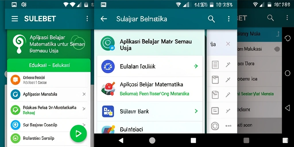 Antarmuka aplikasi SULEBET yang intuitif dan ramah pengguna.
